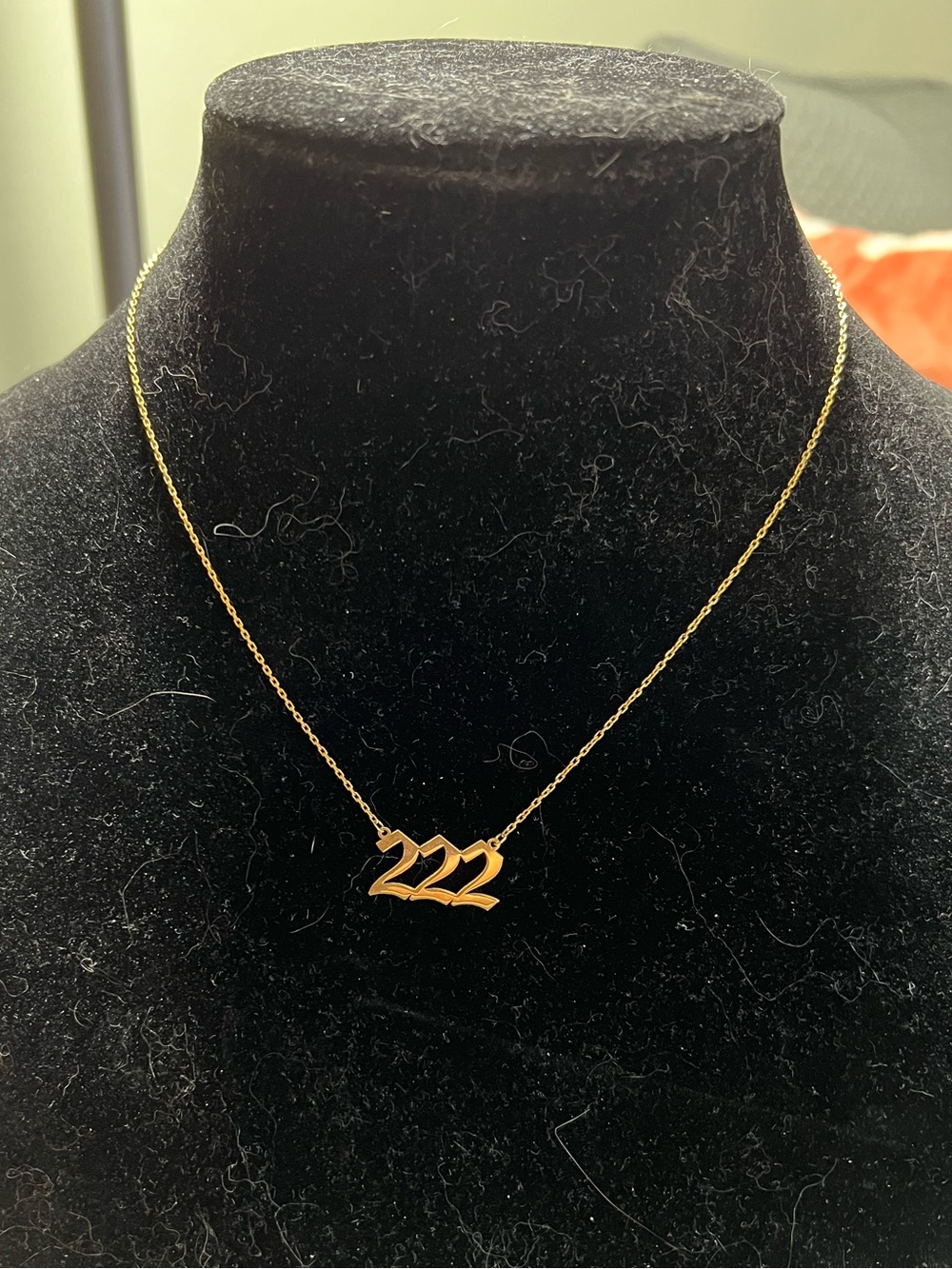 Gold over sterling angel number 222 necklace.